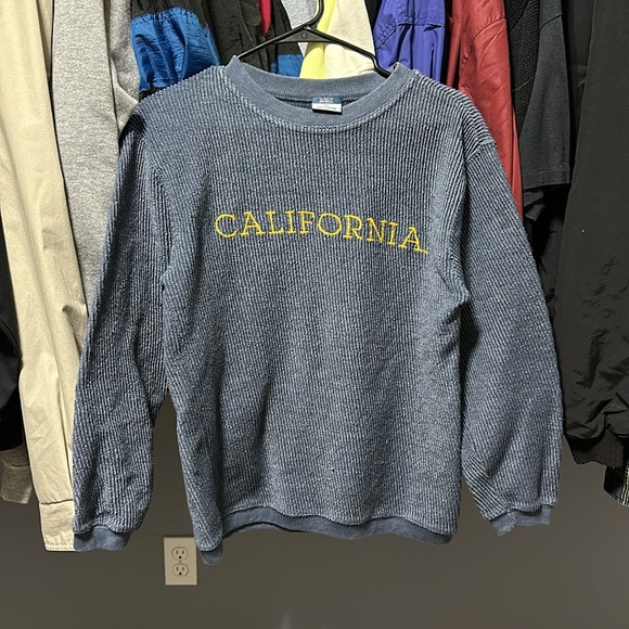 Y2k UC Berkeley California Corduroy Crewneck Sweatshirt - Picture 3 of 6